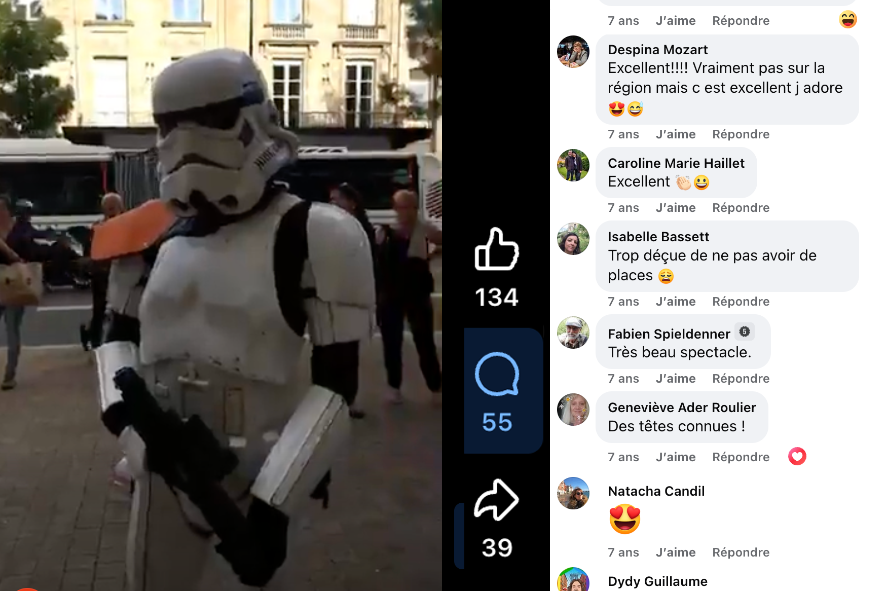 aperçu d'un live stream sur un evenement